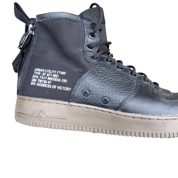 2017 Nike Air Force 1 Mid Black Dark Hazel Size 11 Black - Picture 5 of 16